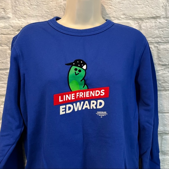 :Chocoolate X Line Friends Edward (M) Royal Blue Crewneck Long Sleeve Sweatshirt - Picture 6 of 11